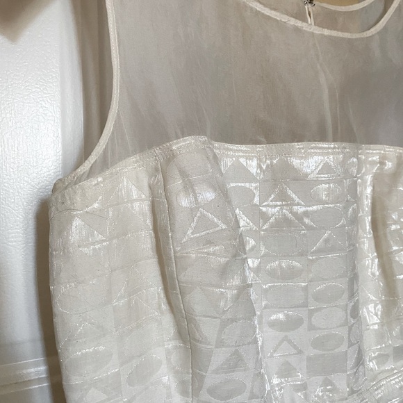 Kay Unger New York Cream Sheer Shoulder Dress - Picture 4 of 5